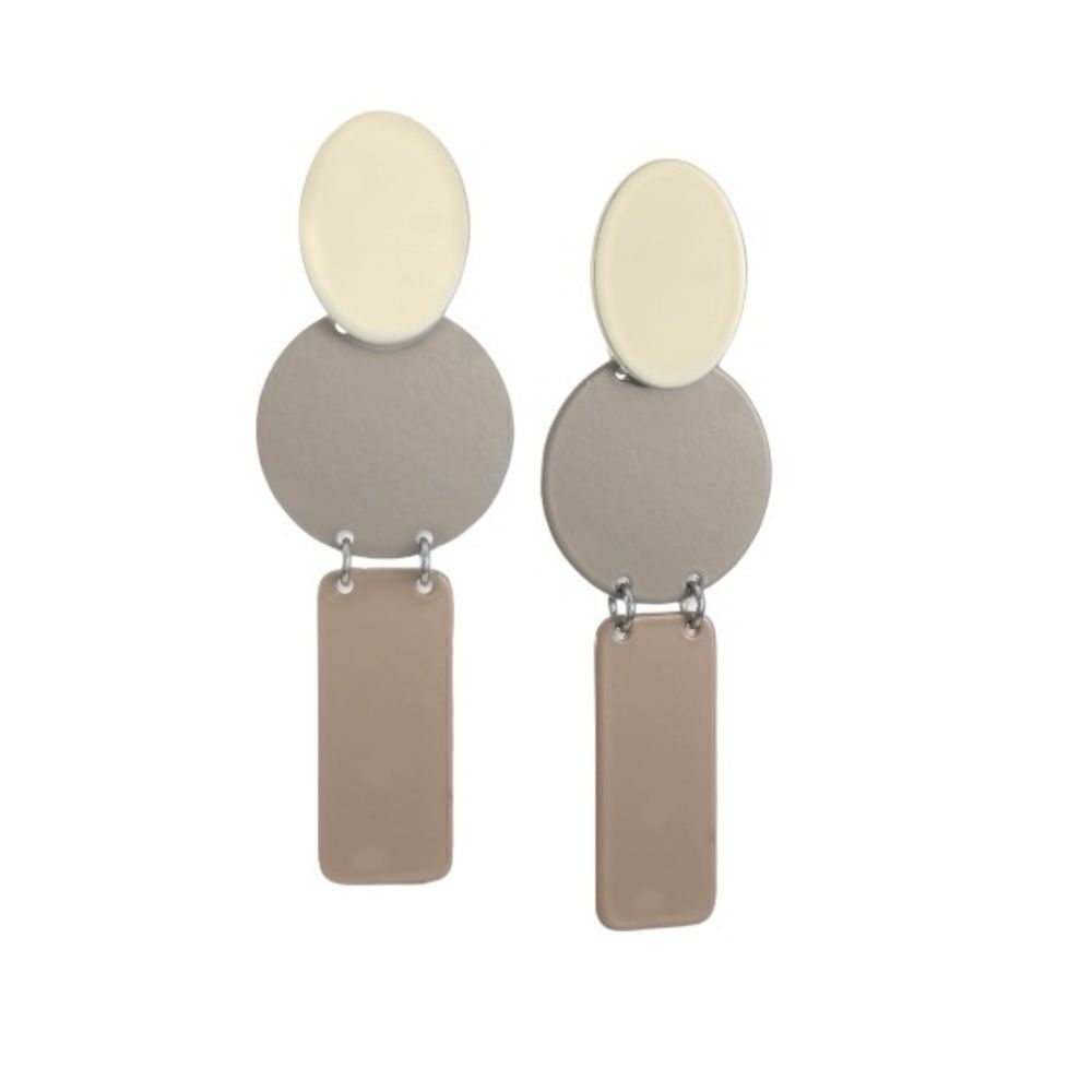 NWT Alfani Gold-Tone Color Circle & Rectangle Statement Earrings
